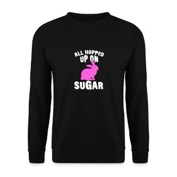 Joyeux lapin de Pâques drôle de jour de Pâques - Sweat-shirt Unisexe - noir - Devant - Alina (178cm) & Michal (187cm)