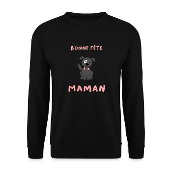 BONNE FÊTE. FÊTE DES MÈRES. FÊTE DES PÈRES. FÊTE - Sweat-shirt Unisexe - noir - Devant - Alina (178cm) & Michal (187cm)