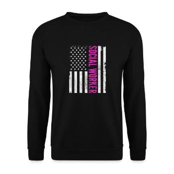 Travailleur social - American Patriot Patriotic Social - Sweat-shirt Unisexe - noir - Devant - Alina (178cm) & Michal (187cm)