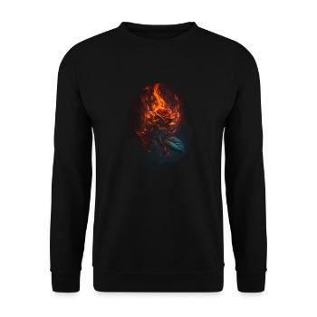 Burning Rose Gift - Unisex Sweatshirt - black - Front - Alina (178cm) & Michal (187cm)
