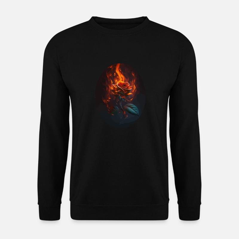 Burning Rose Gift - Unisex Sweatshirt - black