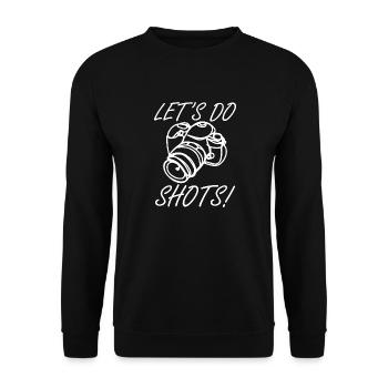 Lustiges Fotograf Geschenk Fotografie - Unisex Pullover - Schwarz - Vorne - Alina (178cm) & Michal (187cm)
