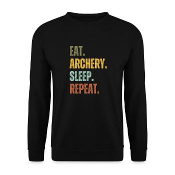 EAT ARCHERY SLEEP REPEAT - Unisex Sweatshirt - black - Front - Alina (178cm) & Michal (187cm)