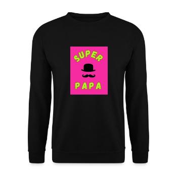 GREAT DAD. DAD. HAPPY BIRTHDAY DAD. DAD. HUMOR - Unisex Sweatshirt - black - Front - Alina (178cm) & Michal (187cm)