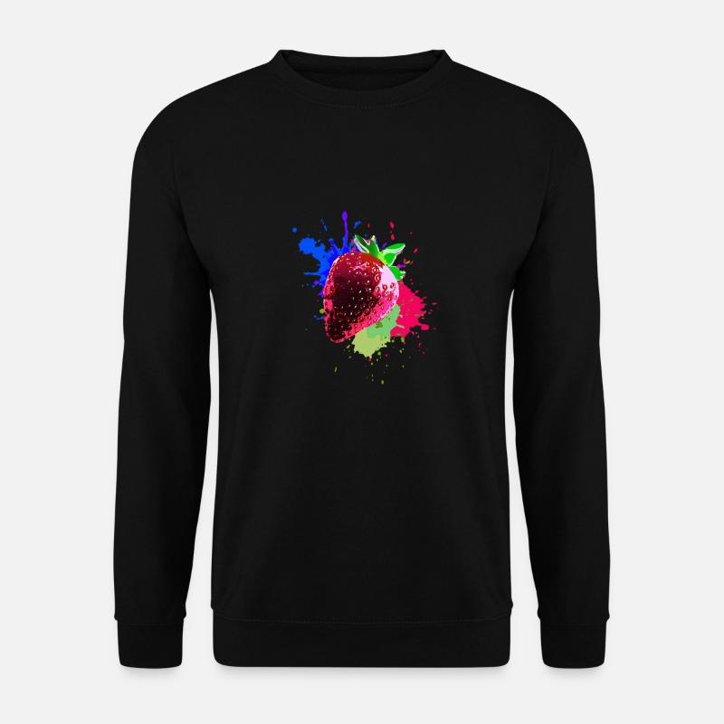 pop-art,erdbeere,farbklecks, splash - Unisex Pullover - Schwarz