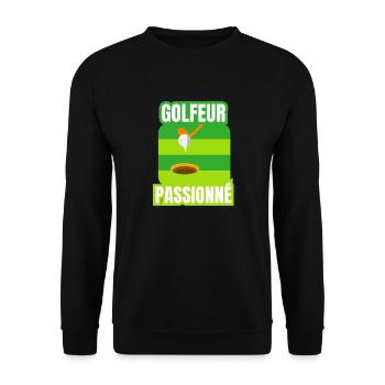 golfeur passionné - Sweat-shirt Unisexe - noir - Devant - Alina (178cm) & Michal (187cm)
