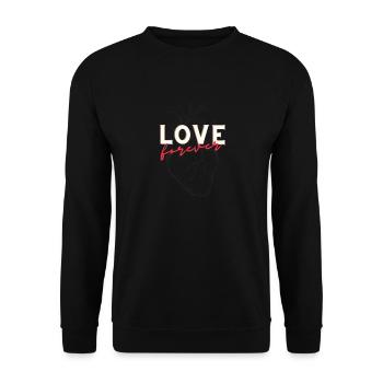 Love Forever - Unisex Sweatshirt - black - Front - Alina (178cm) & Michal (187cm)