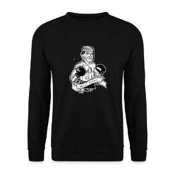 Rieser Grantler // Illustration - Unisex Pullover - Schwarz - Vorne - Alina (178cm) & Michal (187cm)