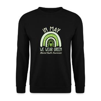 Mental Health Matters We Wear Green Awareness - Unisex Sweatshirt - black - Front - Alina (178cm) & Michal (187cm)