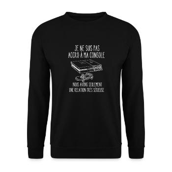 accro à ma console - Sweat-shirt Unisexe - noir - Devant - Alina (178cm) & Michal (187cm)