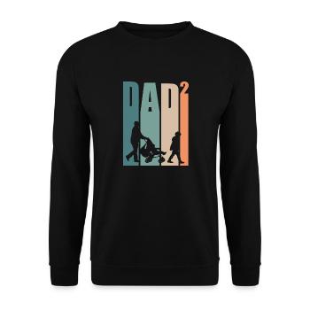 Dad Daddy Best Dad Gift - Unisex Sweatshirt - black - Front - Alina (178cm) & Michal (187cm)