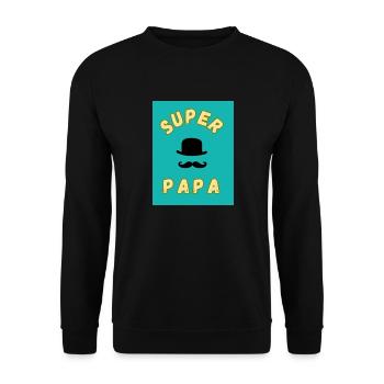 BONNE FÊTE PAPA. PAPA. FÊTE DES PÈRES. BONNE FÊTE - Sweat-shirt Unisexe - noir - Devant - Alina (178cm) & Michal (187cm)