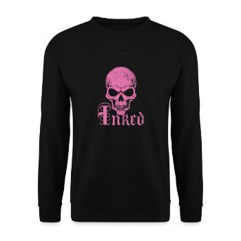 Inked Skull Tattoo - Unisex Pullover - Schwarz - Vorne - Alina (178cm) & Michal (187cm)