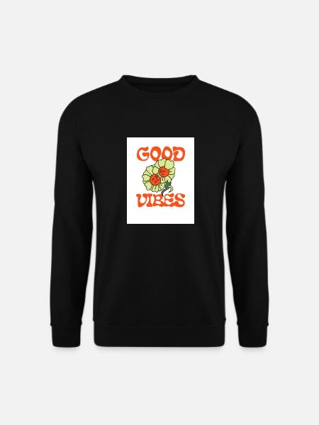 Orange Light Green Typecentric Psychedelic - Unisex Pullover - Schwarz