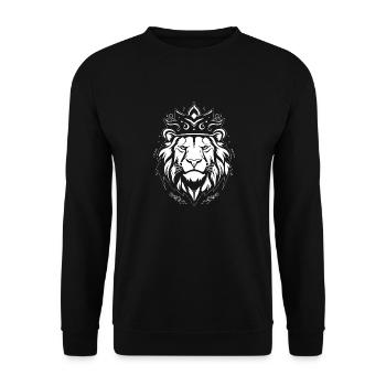 Löwe Löwenkopf Raubtier - Unisex Pullover - Schwarz - Vorne - Alina (178cm) & Michal (187cm)