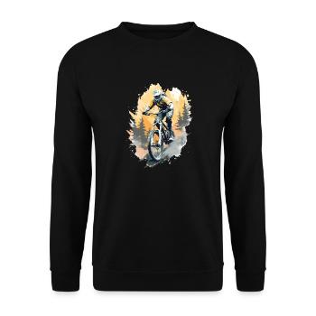 Downhill - Mountainbike MTB T-Shirt - Unisex Pullover - Schwarz - Vorne - Alina (178cm) & Michal (187cm)
