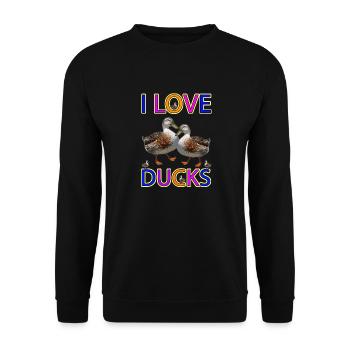 Duck Love - Unisex Sweatshirt - black - Front - Alina (178cm) & Michal (187cm)