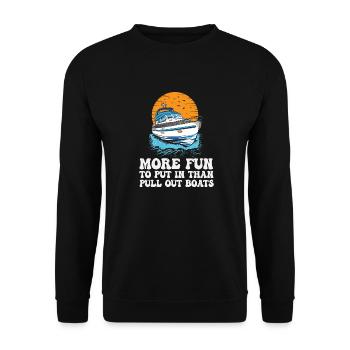 Funy Motorboating More Fun To Put In Than Pull - Unisex Sweatshirt - black - Front - Alina (178cm) & Michal (187cm)