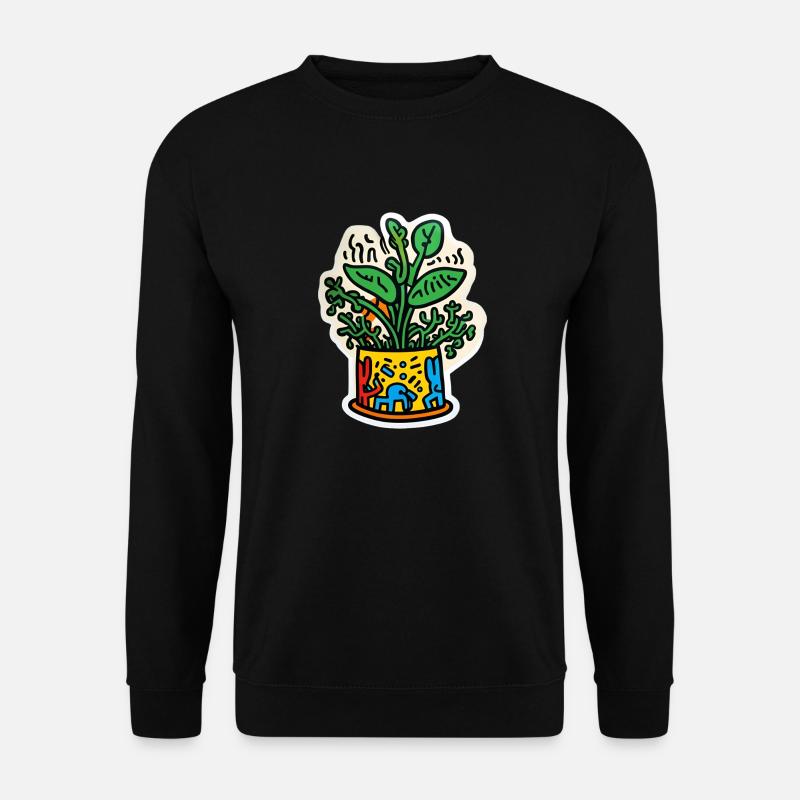 Ich liebe Pflanzen - Pflanzenliebhaber - Haring Ku - Unisex Pullover - Schwarz