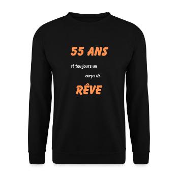 55 ans et toujours un corps de rêve - Sweat-shirt Unisexe - noir - Devant - Alina (178cm) & Michal (187cm)