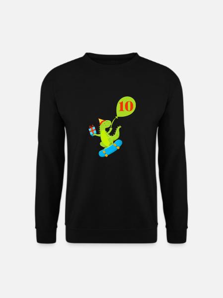 10th Anniversary Cute Dinosaur - Unisex Sweatshirt - black