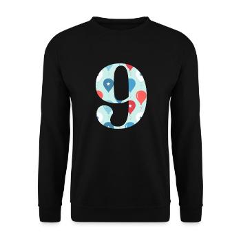 9th anniversary balloon - Unisex Sweatshirt - black - Front - Alina (178cm) & Michal (187cm)