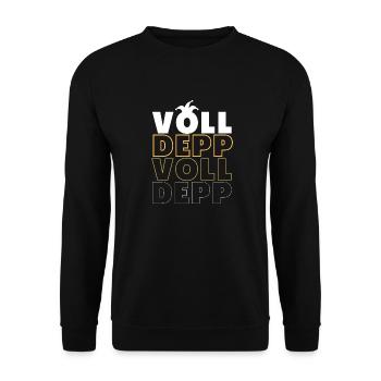 Volldepp Design - Unisex Pullover - Schwarz - Vorne - Alina (178cm) & Michal (187cm)