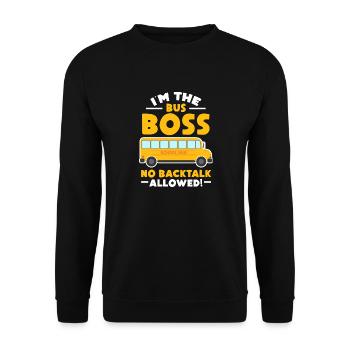I'm the bus No backtalk allowed - Unisex Sweatshirt - black - Front - Alina (178cm) & Michal (187cm)