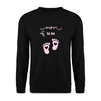 Maman en devenir - rose - Sweat-shirt Unisexe - noir - Devant - Alina (178cm) & Michal (187cm)