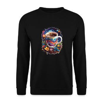 Goog morning Coffee, Frühstücks-Kaffee, Kaffee - Unisex Pullover - Schwarz - Vorne - Alina (178cm) & Michal (187cm)