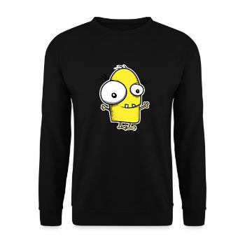 Freundliches Monster - Unisex Pullover - Schwarz - Vorne - Alina (178cm) & Michal (187cm)
