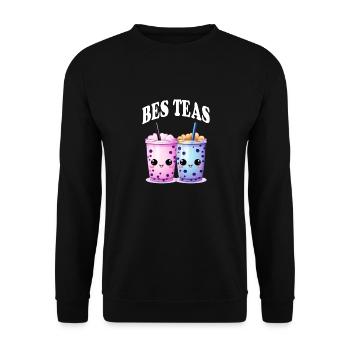 Bes Teas Kawaii Bubble Tea, Boba Tea - Unisex Sweatshirt - black - Front - Alina (178cm) & Michal (187cm)
