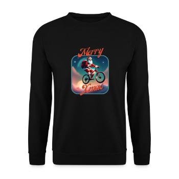 Vélo du Père Noël - Sweat-shirt Unisexe - noir - Devant - Alina (178cm) & Michal (187cm)