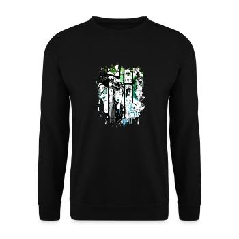 Fashion Cute Retro Style Trendy 90s Funny Vogue - Unisex Sweatshirt - black - Front - Alina (178cm) & Michal (187cm)