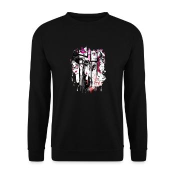 Fashion Cute Retro Style Trendy 90s Funny Vogue - Unisex Sweatshirt - black - Front - Alina (178cm) & Michal (187cm)