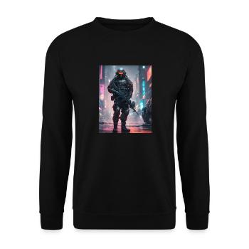 Chemise d’agent de science-fiction - Sweat-shirt Unisexe - noir - Devant - Alina (178cm) & Michal (187cm)