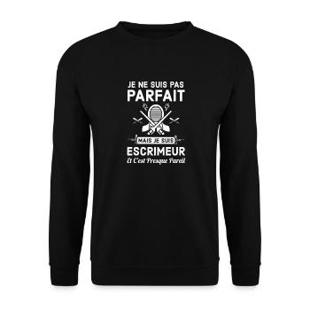 Je ne suis pas parfait mais je suis escrimeur 2 - Sweat-shirt Unisexe - noir - Devant - Alina (178cm) & Michal (187cm)