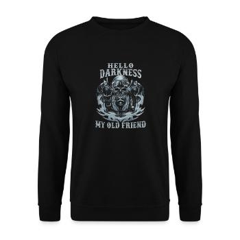 23F 0302 bk - Sweat-shirt Unisexe - noir - Devant - Alina (178cm) & Michal (187cm)