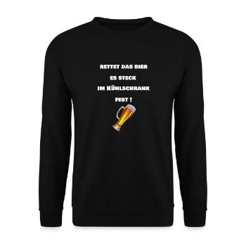 Save the beer It's stuck in the fridge - Unisex Sweatshirt - black - Front - Alina (178cm) & Michal (187cm)