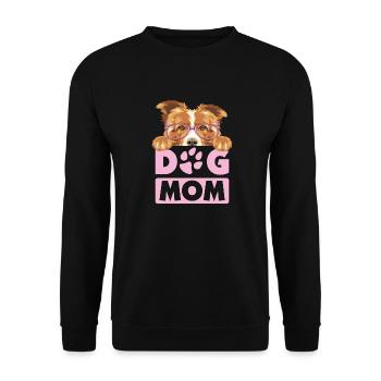 Border Collie Hund Mama - Unisex Pullover - Schwarz - Vorne - Alina (178cm) & Michal (187cm)