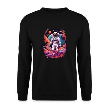 Outer Space Splash Art Coloré Amusant Spaceman - Sweat-shirt Unisexe - noir - Devant - Alina (178cm) & Michal (187cm)