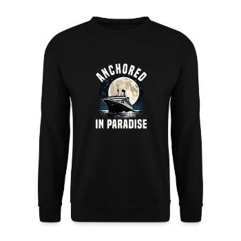 Anchored In Paradise Cruise Ship Vacation Group - Unisex Pullover - Schwarz - Vorne - Alina (178cm) & Michal (187cm)