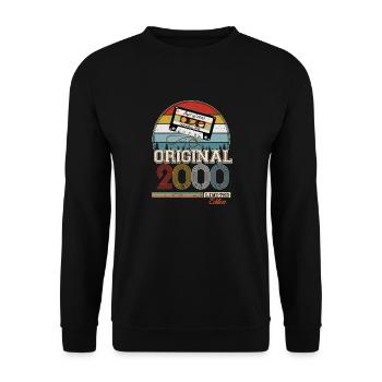 Elegantes Retro-Geschenk: 2000 Vintage - Unisex Pullover - Schwarz - Vorne - Alina (178cm) & Michal (187cm)