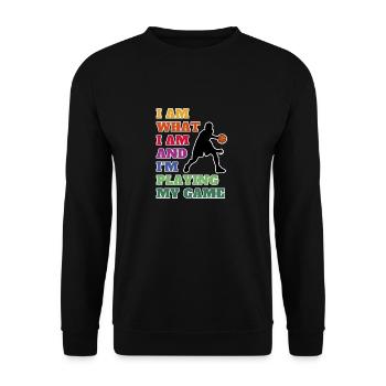 Basketball love. Basketball - My Game, My Game - Unisex Sweatshirt - black - Front - Alina (178cm) & Michal (187cm)