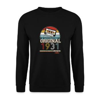 Elegantes Retro-Geschenk: 1931 Vintage - Unisex Pullover - Schwarz - Vorne - Alina (178cm) & Michal (187cm)