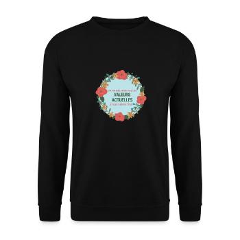 Current Values and Towels - Unisex Sweatshirt - black - Front - Alina (178cm) & Michal (187cm)