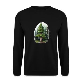 Fir - Unisex Sweatshirt - black - Front - Alina (178cm) & Michal (187cm)