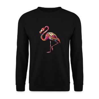 Cool Flamingo - Cadeau pour l’amoureux des animaux - Sweat-shirt Unisexe - noir - Devant - Alina (178cm) & Michal (187cm)