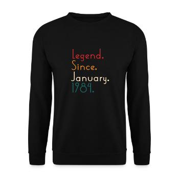Legend Since January 1984 - Unisex Sweatshirt - black - Front - Alina (178cm) & Michal (187cm)