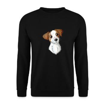 Jack Russell Pattern 2 2 - Unisex Pullover - Schwarz - Vorne - Alina (178cm) & Michal (187cm)